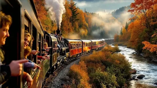 Great Smoky Mountains Railroad in Bryson City, NC